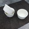 Bol para hornear Soufflé Bol para pudín de cerámica Taza para hornear en horno Plato para mantequilla Taza para pastel Bol doble de cuero Bol para pastel Porcelana blanca