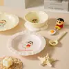 Auténtico Set de Vajilla Cerámica de Crayon Shin-Chan y Chibi Maruko-Chan con Alto Valor Estético, Lindo y Adecuado para Uso Doméstico, Incluyendo Tazones para Ensalada, Platos y Cucharas