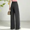 Venda Direta de Fábrica Calça de Alfaiataria Feminina de Verão, Calça Longa para Mulheres Altas, Efeito de Caimento de Alta Qualidade, Cintura Elástica nas Costas, Calça Casual de Pernas Largas