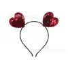 Diadema de San Valentín Transfronteriza Europea y Americana Sombrero de Fiesta de Carnaval Accesorios para el Cabello Divertidos Temáticos Brillo Amor Diadema Corazón de Melocotón