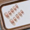 Unhas Postiças Fototerapia Vestíveis com Bola de Diamante Blush para um Visual Mais Claro, Nail Art Vestível Removível com Design Exquisito de Céu Estrelado