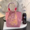 Bolsa de Mão Tricotada Estilo Novo Japonês e Coreano Portátil Trabalho Passeio Grande Capacidade Tote Pequena Bolsa Quadrada