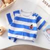 Nova camiseta de algodão meninas manga curta verão bebê classe A meia manga bebê infantil suor absorvente roupas infantis uma geração de cabelo