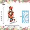 Adesivos Estáticos de Janela de Natal Soldado Quebra-Nozes Laço Bolas de Natal Adesivos de Vidro Decoração de Atmosfera Festiva