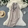 Pantalones anchos de cintura alta estilo perezoso para mujer con cintura elástica y cordón, diseño de pierna recta, adelgazantes y fluidos, pantalones largos casuales para otoño 2026