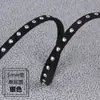 Rope de Couro para Joias DIY com Rebites de Diamante Tiras de Veludo Coreano Preto e Dourado e Tiras de Diamante com Pontos Prateados Tiras de Veludo Acessórios para Roupas