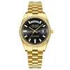 Reloj Mecánico Hueco Automático de Azúcar Negro Rocoso para Mujer Hombre Calendario Luminoso Resistente al Agua Correa de Acero Sólido Relojes de Pareja