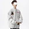 Cardigan Grueso Retro Trendy Bordado de Toalla para Hombre de Primavera y Otoño Marca Trendy Chaqueta Abrigo Casual Versátil para Pareja