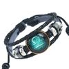 Pulseira Doze Constelações Europeia e Americana Tecida à Mão com Contas Vintage de Couro de Vaca Pulseira de Constelação Suprimento Transfronteiriço Joias