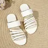 Sandalias Planas Redondas de Verano 2026 Nuevo Estilo Comercio Exterior Versátiles Talla Grande Casuales Sin Cierre para Mujer Uso en Exteriores