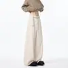 2025 Nuevos Pantalones de Pierna Ancha Fluidos Tipo Cimitarra Marca Trendy para Hombre Pantalones Casuales de Gama Alta Pantalones Rectos Holgados