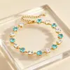 Pulsera de Hoja de Circonita de Colores Moda Transfronteriza Europea y Americana Dulce Temperamento Pulsera Ins Versátil de Gama Alta Exquisita Mano