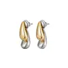 Pendientes Populares Transfronterizos para Mujer, Pendientes Bicolor con Forma de Gota de Agua, Elegantes y Versátiles, Pendientes de Lujo Ligero y de Gama Alta para Mujer
