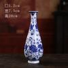Mini Adornos de Jarrón de Porcelana Azul y Blanca Cerámica Hidropónica Retro Arreglo Floral Hogar Antiguo Decorativo Jarrón de Flores de Calabaza