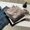 Camiseta de manga larga para mujer, estilo coreano, casual, adelgazante, versátil, cuello redondo, base, con botones de concha, de Tencel y lana, para otoño e invierno