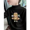 Ropa interior térmica para niños, camiseta de manga larga para niños 2026, nueva, cálida, forro polar de doble cara, cuello semi-alto, top versátil