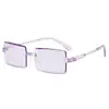 Gafas de sol cuadradas sin montura con borde cortado transfronterizas europeas y americanas, Gafas de sol personalizadas de una sola pieza de colores caramelo, Gafas de sol para protección solar al aire libre