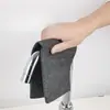 Paño de limpieza negro engrosado, sin rayas, práctico y absorbente, paño mágico para limpieza perezosa, paño para lavar autos y trapear pisos