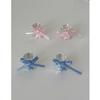 Clip para la oreja con lazo de cinta, aretes de nicho para oreja no perforada, anillo para el hueso de la oreja, temperamento dulce, aretes de otoño e invierno para mujer
