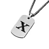 Collar de Acero Inoxidable Color Plata con Colgante de 26 Letras Moda al por Mayor Accesorios Hip Hop para Hombres y Mujeres Cadena de Perlas