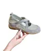 Zapatos Casuales Ligeros y Transpirables de Estilo Nuevo para Mujer Verano 2026 con Aumento Interno de Altura, Suela Suave, Mary Jane de Punta Cuadrada Baja, Zapatos de Entrenamiento Alemanes