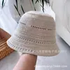 Sombrero de Pescador de Punto Hueco Transpirable Simple para Mujer, Nuevo para Primavera y Verano, Protector Solar, Informal, Versátil, Sombrero de Cubeta, Moderno