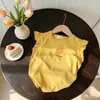 Blusa Feminina Bordada Sem Mangas com Mangas Volantes, Colete Estampado de Frutas e Animais de Desenho Animado, Camiseta Infantil Versátil