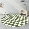 Alfombra Redonda de Tablero de Ajedrez Transfronteriza para Sala de Estar, Dormitorio, Sofá, Vestidor, Tocador, Felpudo Antideslizante, Alfombrilla para Piso de Habitación