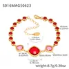 Azucarero Joyería Exquisita Europea y Americana Acero Inoxidable Piedra de Cristal Tobillera Combinación Verano Simple Lujo Ligero Versátil Accesorios para el Pie Venta al por Mayor