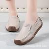 Zapatos de mujer de piel de vaca de dos capas, primavera y otoño 2020, zapatos planos para mamás, zapatos de una sola capa de gran tamaño, zapatos de cuero genuino para mujer, zapatos de suela blanda para mujer