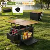 Caja de Almacenamiento para Maletero Exterior de Gran Capacidad Mesa Caja Plegable Multifuncional Integrada para Acampada en Coche Qimiao