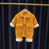 Novo Macacão de Outono com Forro de Lã Roupa de Manga Longa para Recém-nascido Macacão de Veludo Grossa para Bebê para Homens e Mulheres