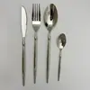 Juego de cubiertos de acero inoxidable 304 para ballet, cuchillo, tenedor y cuchara, cuchillo y tenedor de acero inoxidable 304 con mango puntiagudo para bistec de hotel, cuchara creativa para postre de restaurante