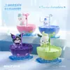 Lang Bowang Wenchuang Original Sanrio Série Família Guarda-chuva Flutuante Giratório Ornamento Caixa Transparente Tendência Figura de Brinquedo Ornamento