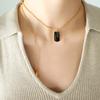 Estilo Británico Comercio Electrónico Transfronterizo Tendencia Moda Spice Girls Alfabeto Inglés Cuadrado de Goma Caída Marca Borla Collar Ajustable para Mujer