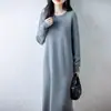 Vestido de Lana Trenzada de Siete Agujas para Mujer, Cuello de Muñeca Largo de Encaje, Vestido Suéter de Punto Dulce y Fresco Retro para Abrigo de Otoño e Invierno