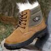 Zapatos para Dedo Gordo del Pie, Zapatos Cálidos de Protección Laboral, Zapatos de Algodón Engrosados, Botas de Nieve para Hombre, Botas de Soldador, Botas de Algodón de Invierno, Zapatos de Cuero para Obra, Antideslizantes