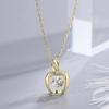 Moda Japonesa y Coreana Collar de Manzana de Plata de Ley 999 para Mujer Cadena para Clavícula Nueva Original de Navidad Nochebuena
