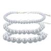 Joyería transfronteriza europea y americana Tendencia de moda Pulsera de mujer de perla blanca Conjunto simple de tres piezas Simple Popular