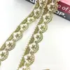 Nuevas 4CM de ancho encaje hueco estilo nacional línea dorada accesorios para ropa cheongsam Hanfu accesorios para ropa de mujer al por mayor