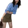 Romance francês! Camisa listrada azul com alças de gravata borboleta, manga longa, blusa casual versátil, top elegante para mulheres