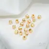Cuentas Espaciadoras Facetadas de Corte Angular Rellenas de Oro de 14 Quilates que Conservan el Color, Accesorios de Manualidades para Bisutería Hecha a Mano, Materiales para Joyería de Pulseras y Collares