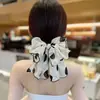 Super Fada Francês Chiffon Laço Headwear Grande Grampo de Cabelo Feminino Primavera Clipe Traseiro Cabelo Grampo de Cabelo Amarelo Headdress Sereia Ji