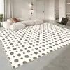 Alfombrilla Antideslizante de Lujo Estilo Crema para Sala de Estar, Alfombra Lavable para Dormitorio, Mesita de Noche, Mirador