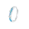 Anillo de Pareja Original Tichia Contigo por el Resto de tu Vida Plata de Ley S925 Nicho Lujo Accesible Gama Alta Esmalte Anillo de Cola de Pez