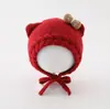 Gorro para bebé niña para otoño e invierno, gorro de punto cálido y grueso que protege las orejas, gorro de lana a prueba de viento para niñas pequeñas