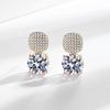 Brincos de zircônia quadrada de 3 quilates com diamantes requintados e estilo japonês e coreano para mulheres, brincos simples e pequenos, todos combinados