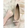 Zapatos Planos de Piel Suave Color Nude para Mujer con Tacón Oculto, Elegantes Zapatos Nuevos de Piel de Verano