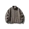 Chamarra de trabajo ButterTiger retro de espiguilla con cuello alto para hombre, estilo suelto y maduro, abrigo de lana JK99
