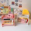 Prateleira de armazenamento de camada dupla de mesa pequena japonesa para dormitório estudantil Prateleira de armazenamento de cosméticos Prateleira de arranjo de várias camadas para escritório